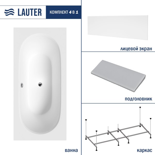 Ванна акриловая Lauter Ava 180 / 21208080