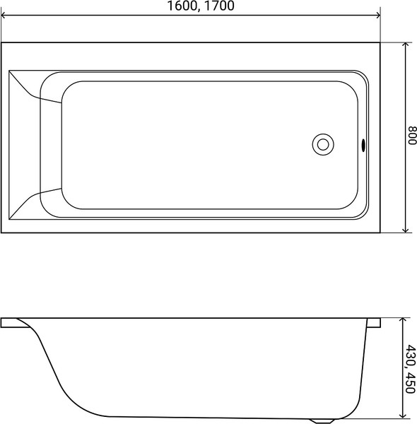 Ванна акриловая Lauter Seraphina 160x80 / 2112160R