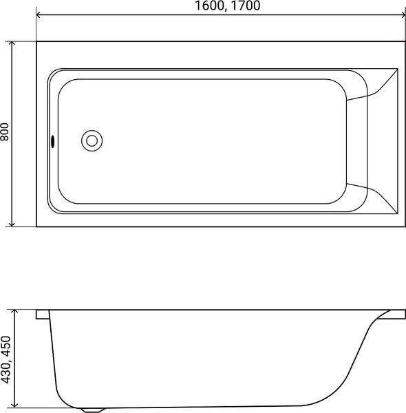 Ванна акриловая Lauter Seraphina 170x80 / 2112170L