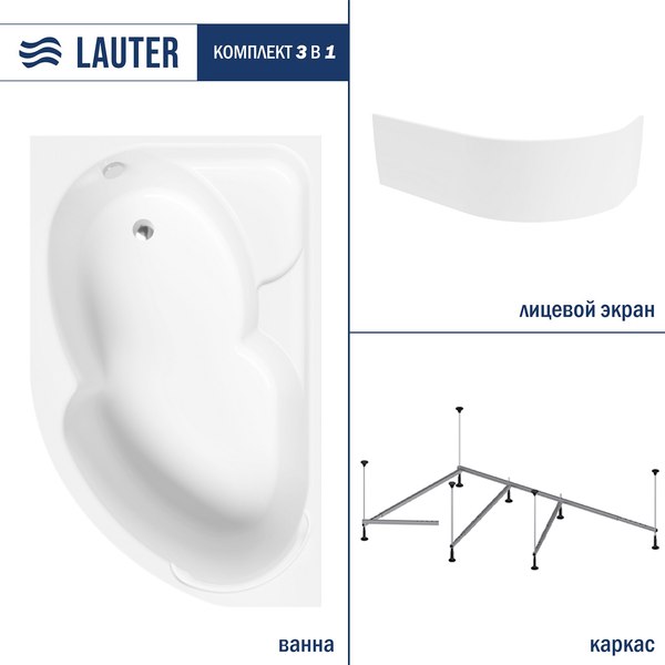Ванна акриловая Lauter Geneva 170x105 / 2103170L - фото