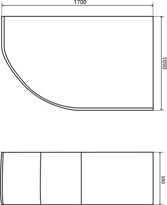 Ванна акриловая Lauter Geneva 170x105 / 2103170R