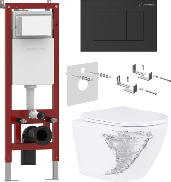 Унитаз подвесной с инсталляцией Asten Readle Zentralmodul AR0601-205B - фото