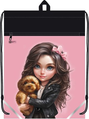 Мешок для обуви Феникс+ Брюнетка с собачкой / 69170 - фото