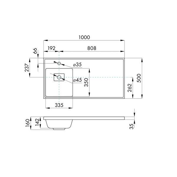 Умывальник Акватон Лайн 100 / 1A72853KLF21L