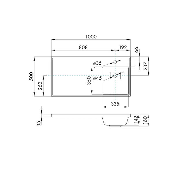 Умывальник Акватон Лайн 100 / 1A72073KLF21R