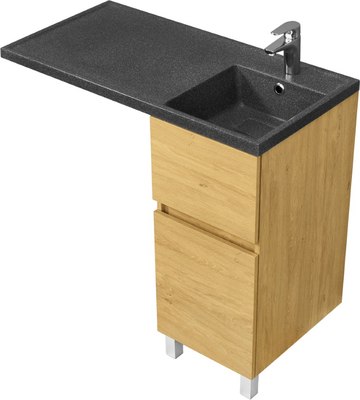 Тумба под умывальник Акватон Лайн 400 / 1A232201LFDK0 (дуб каменный)