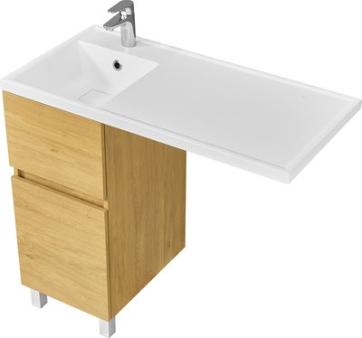 Тумба под умывальник Акватон Лайн 400 / 1A232201LFDK0 (дуб каменный)