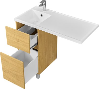 Тумба под умывальник Акватон Лайн 400 / 1A232201LFDK0 (дуб каменный)