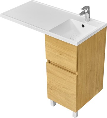 Тумба под умывальник Акватон Лайн 400 / 1A232201LFDK0 (дуб каменный)