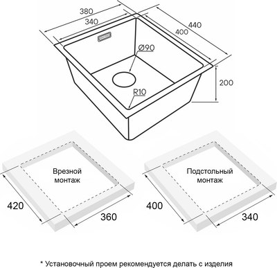 Мойка кухонная Paulmark LA38-LG