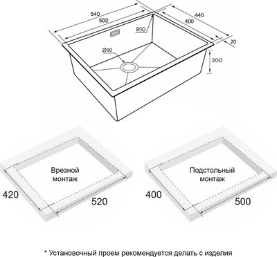 Мойка кухонная Paulmark PM215444-LG