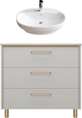 Тумба с умывальником Brevita Elche 80 / ELC-0080-0302Я+0116 - фото