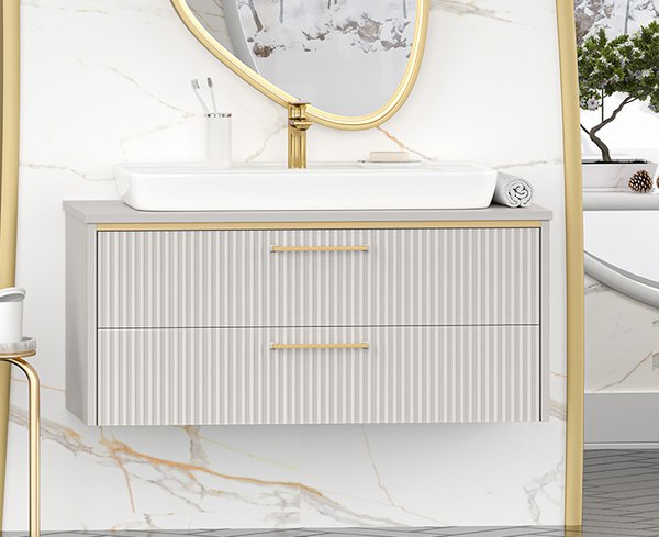 Тумба с умывальником Brevita Elche 100 / ELC-01100-0502Я+0117 - фото