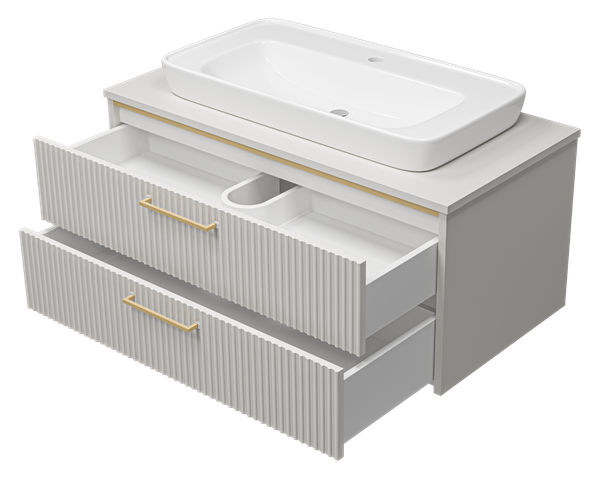 Тумба с умывальником Brevita Elche 100 / ELC-01100-0502Я+0117