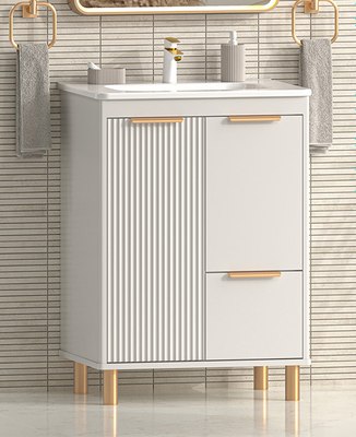 Тумба с умывальником Brevita Risacca Crema 60 / RIS-06060-0342Я+B-OND060-01 - фото