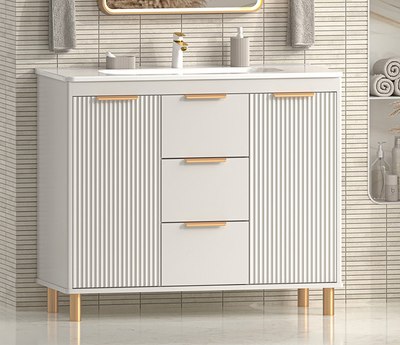 Тумба с умывальником Brevita Risacca Crema 100 / RIS-06100-0342Я+B-OND100-01 - фото