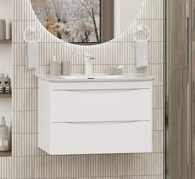 Тумба с умывальником Misty Мираж 70 / П-Мир-01070-011П2Я+RCW-140270WH - фото