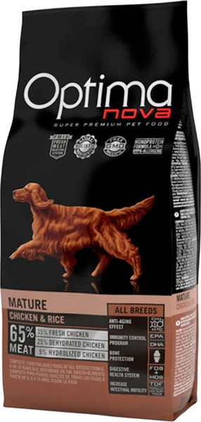 Сухой корм для собак Optimanova Adult Mature Chicken & Rice - фото