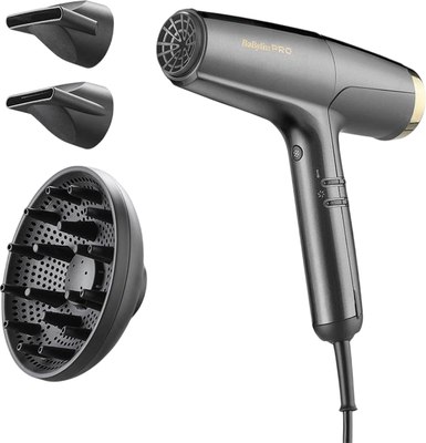 Профессиональный фен BaByliss Pro Falco Graphite And Gold BAB8550E - фото