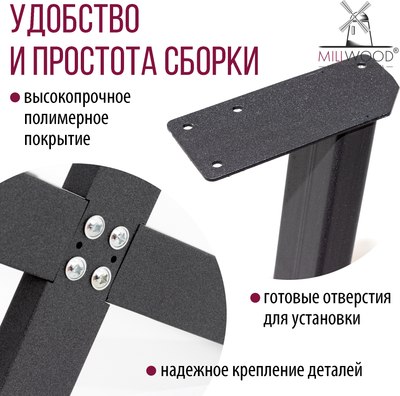 Обеденный стол Millwood Орлеан Л18 D90x1.8