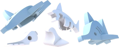 Игрушка-конструктор Halftoys Ocean Рыба-пила HOS001