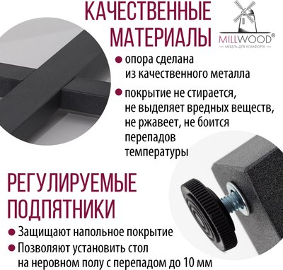 Обеденный стол Millwood Лофт Орлеан Л D90x75