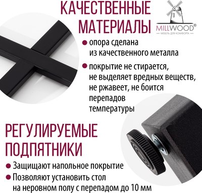 Обеденный стол Millwood Лофт Орлеан Л D90x75