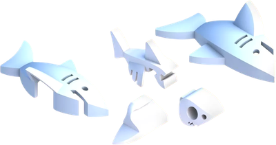 Игрушка-конструктор Halftoys Ocean Белая акула HOS006