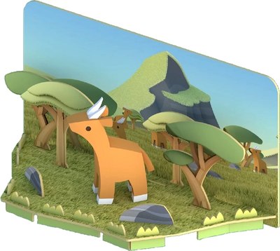 Игрушка-конструктор Halftoys Animal Импала с диорамой HA002 - фото