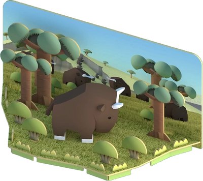 Игрушка-конструктор Halftoys Animal Гну с диорамой HA003 - фото