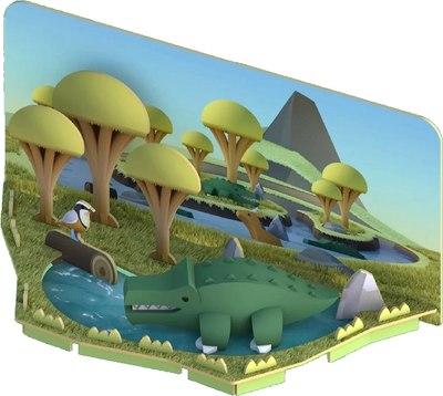 Игрушка-конструктор Halftoys Animal Крокодил с диорамой HA006 - фото