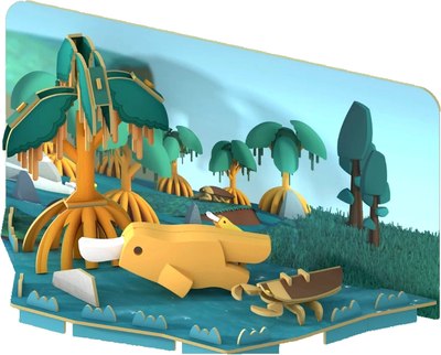 Игрушка-конструктор Halftoys Animal Утконос с диорамой HA012 - фото