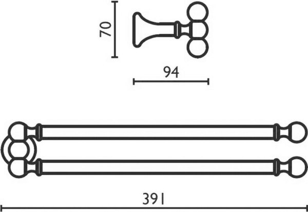 Держатель для полотенца Bagno & Associati Regency RE21451 CR/RE21492 BR
