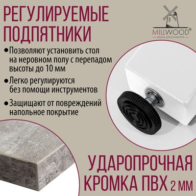 Обеденный стол Millwood Шанхай Л18 100x70х75