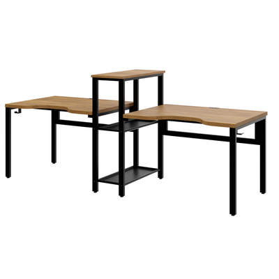 Компьютерный стол Millwood Сплит с вырезом 2-хместный 254.6x80х110.8 - фото