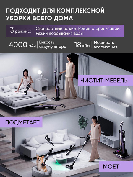 Вертикальный пылесос Deerma DEM-P40 PROW