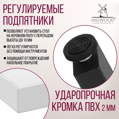 Обеденный стол Millwood Лофт Прага Л 130x80x75