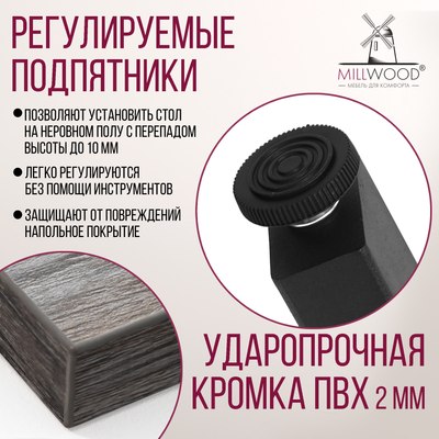 Обеденный стол Millwood Лофт Прага Л 130x80x75