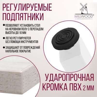Обеденный стол Millwood Лофт Прага Л 130x80x75