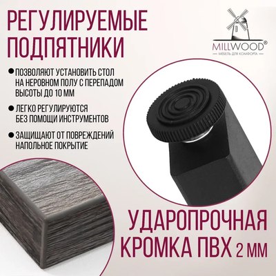 Обеденный стол Millwood Лофт Прага Л 160x80x75