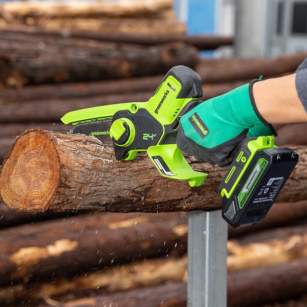 Пила цепная аккумуляторная Greenworks G24MCS10 24V 10см / 2008207UB 
