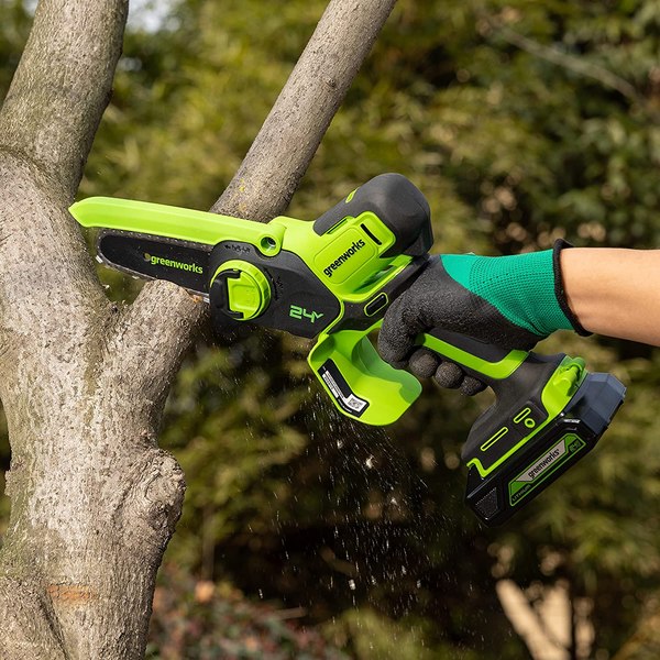 Пила цепная аккумуляторная Greenworks G24MCS10 24V 10см / 2008207UB 