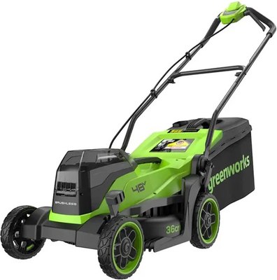 Газонокосилка аккумуляторная Greenworks GD24X2LM361 бесщеточная 2x24V 36см / 2520707 - фото