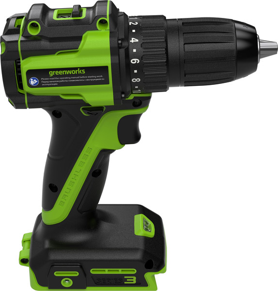 Аккумуляторная дрель-шуруповерт Greenworks DD345 бесщеточная 24V / 3708307