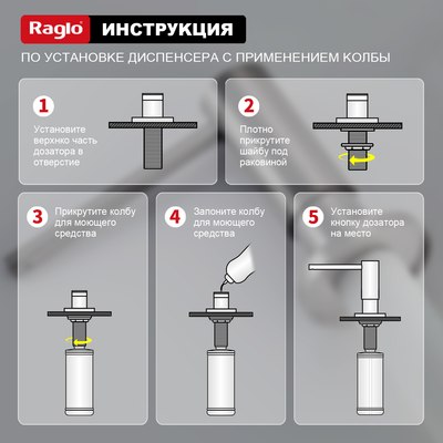 Дозатор встраиваемый в мойку Raglo R720.02.05