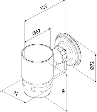 Стакан для зубной щетки и пасты Milardo Easy EASBWSGM45