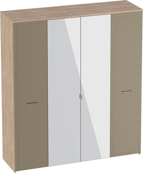 Шкаф Мебельград Гавана 4-хстворчатый 185.4x54.4x223 - фото