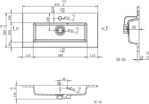 Умывальник Brevita Avila 80 / B-AVI080-01