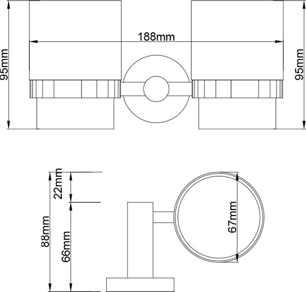 Набор стаканов для зубной щетки и пасты Lauter 21SH72081