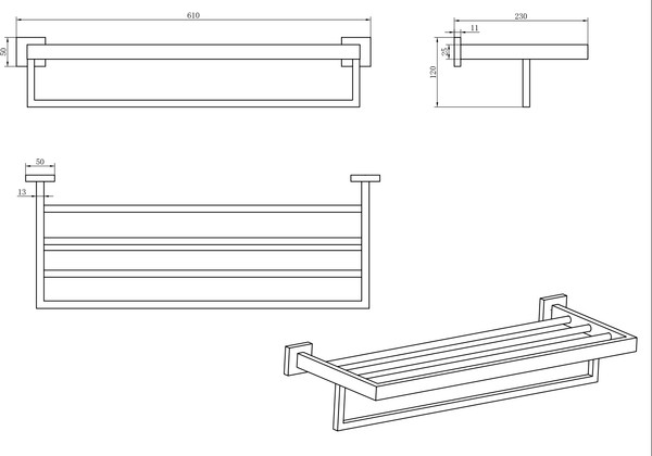 Полка для полотенца Lauter 21SH71152